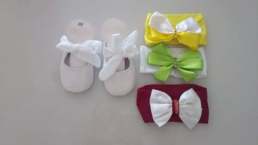 kit sapatinho e faixa para bebe - Foto 2