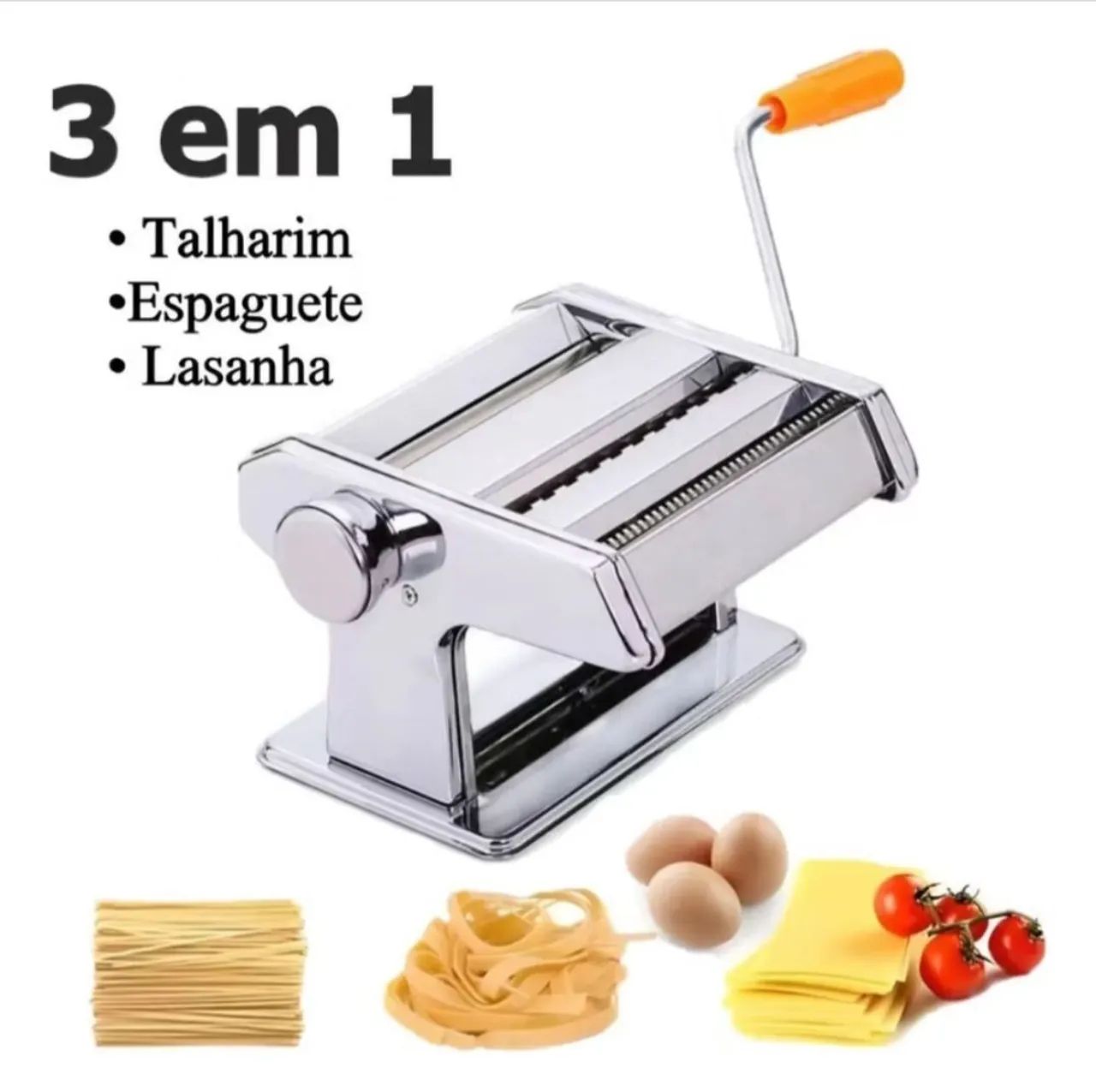Máquina de Macarrão 3 em 1 - Talharim, Espaguete e Lasanha