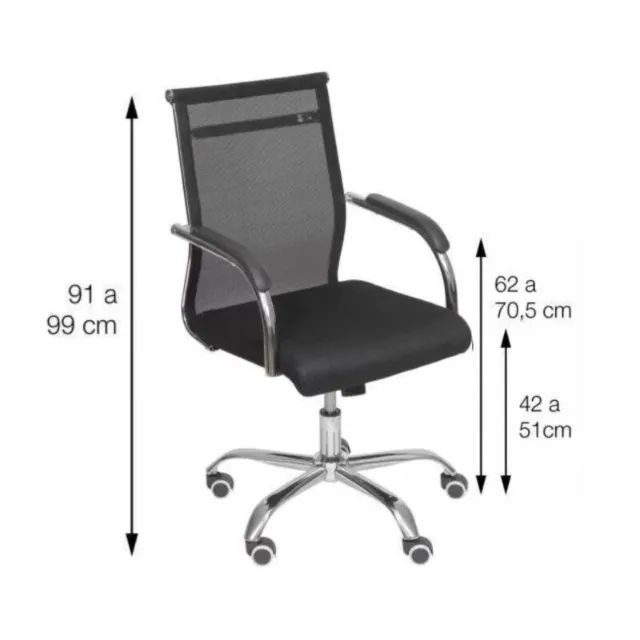 Cadeira Diretor Dubai Tela Mesh Cromada Ergonômica Giratória Super Confortável 31020 - Foto 6