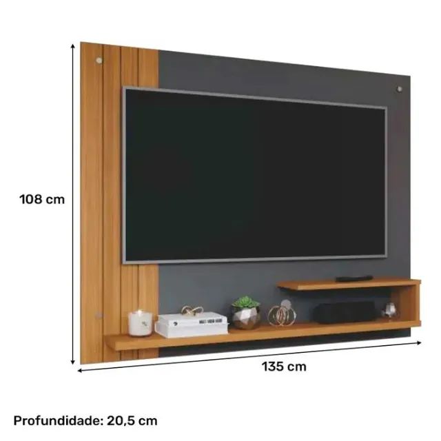 "Harmonia e Design: Painel Compacto Dunas com Ripado Decorativo para TV até 55  - Foto 4
