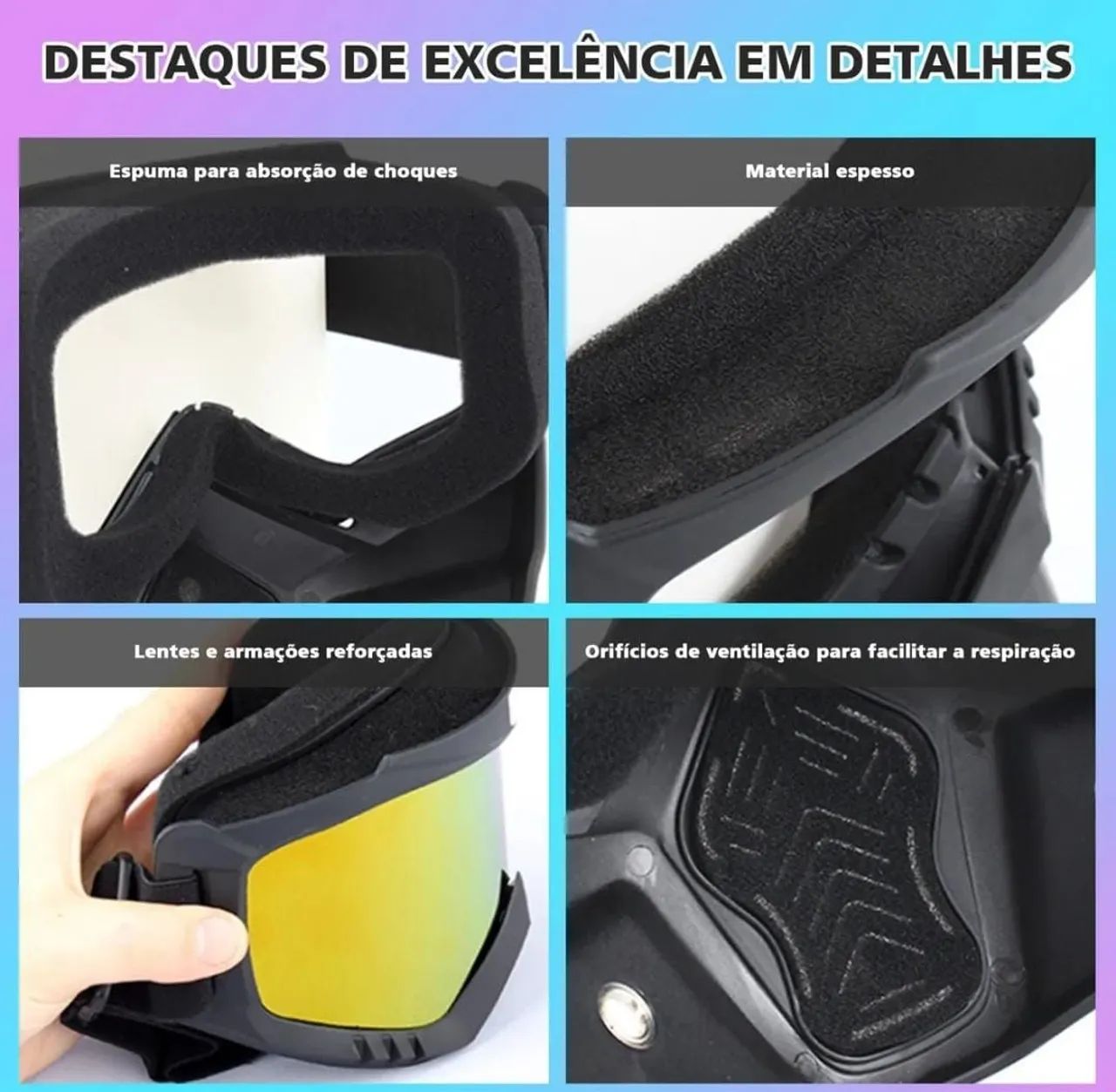 MÁSCARA COM ÓCULOS ESPELHADO  - Foto 4