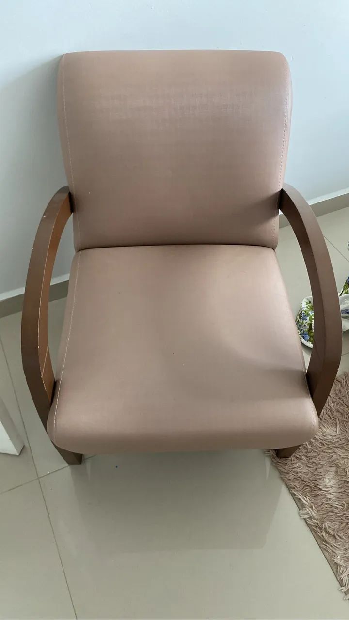 2 poltronas de couro sintético marrom - Foto 3