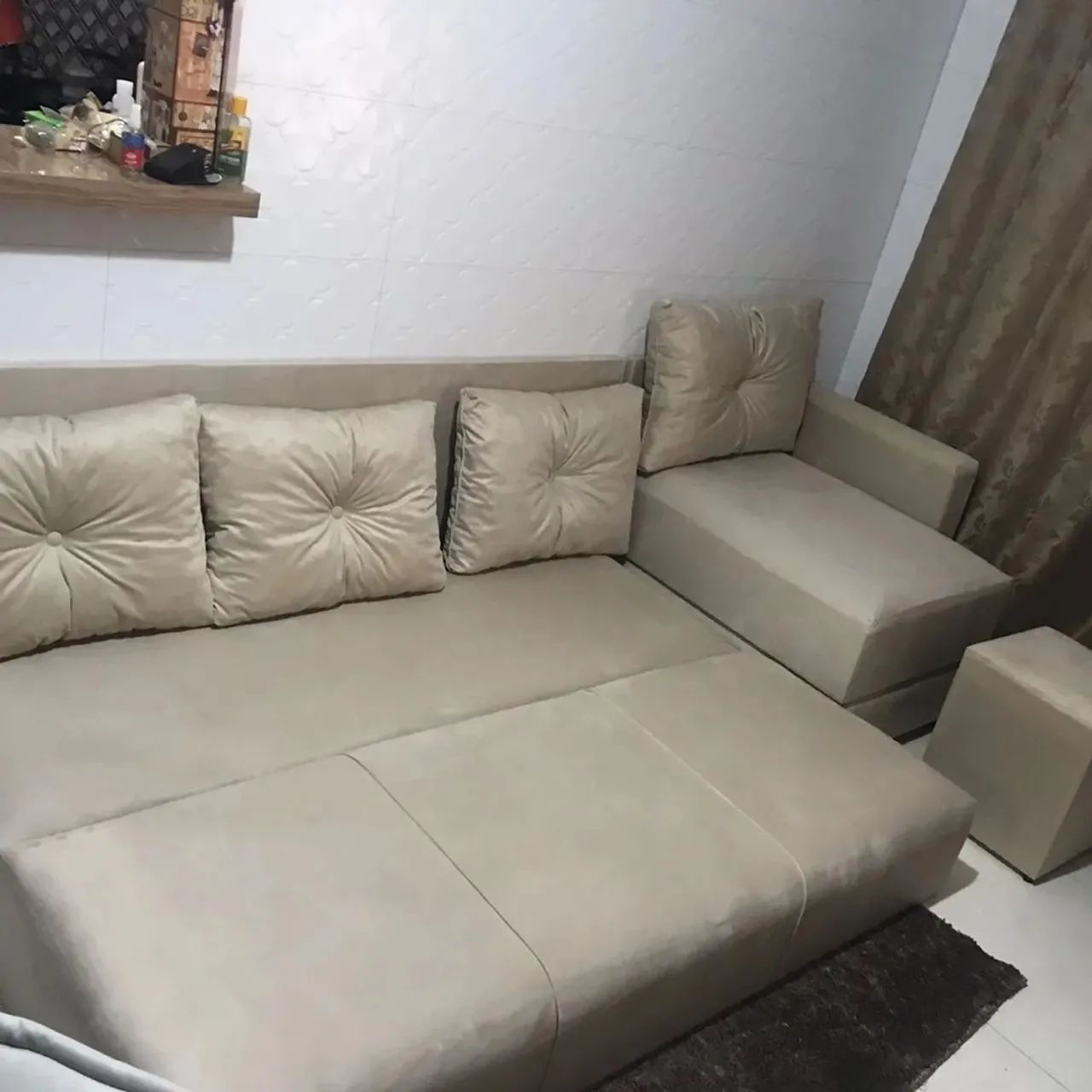 Sofá Cama extraordinário muito prático direito de fábrica 