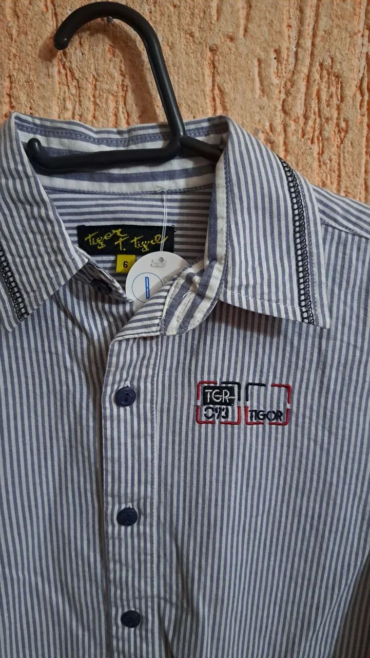 Camisa listrada Tigor T. Tigre - menino - tamanho 4 - Foto 3