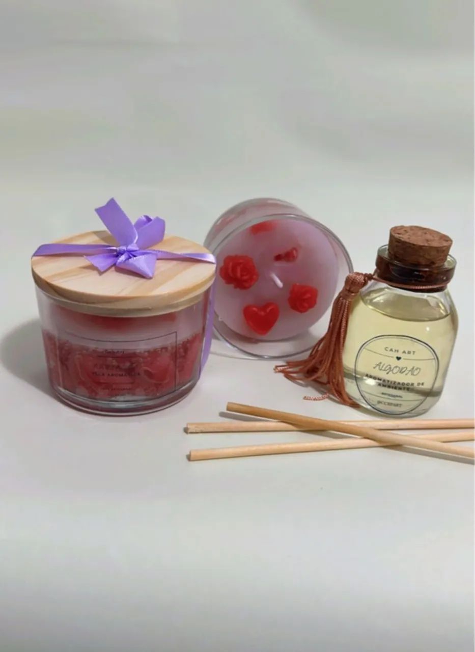 Kit Velas Aromáticas Artesanais Cah Art - Dia das Mães