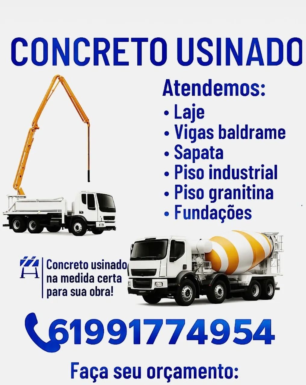 Concreto usinado - Bomba estacionária 