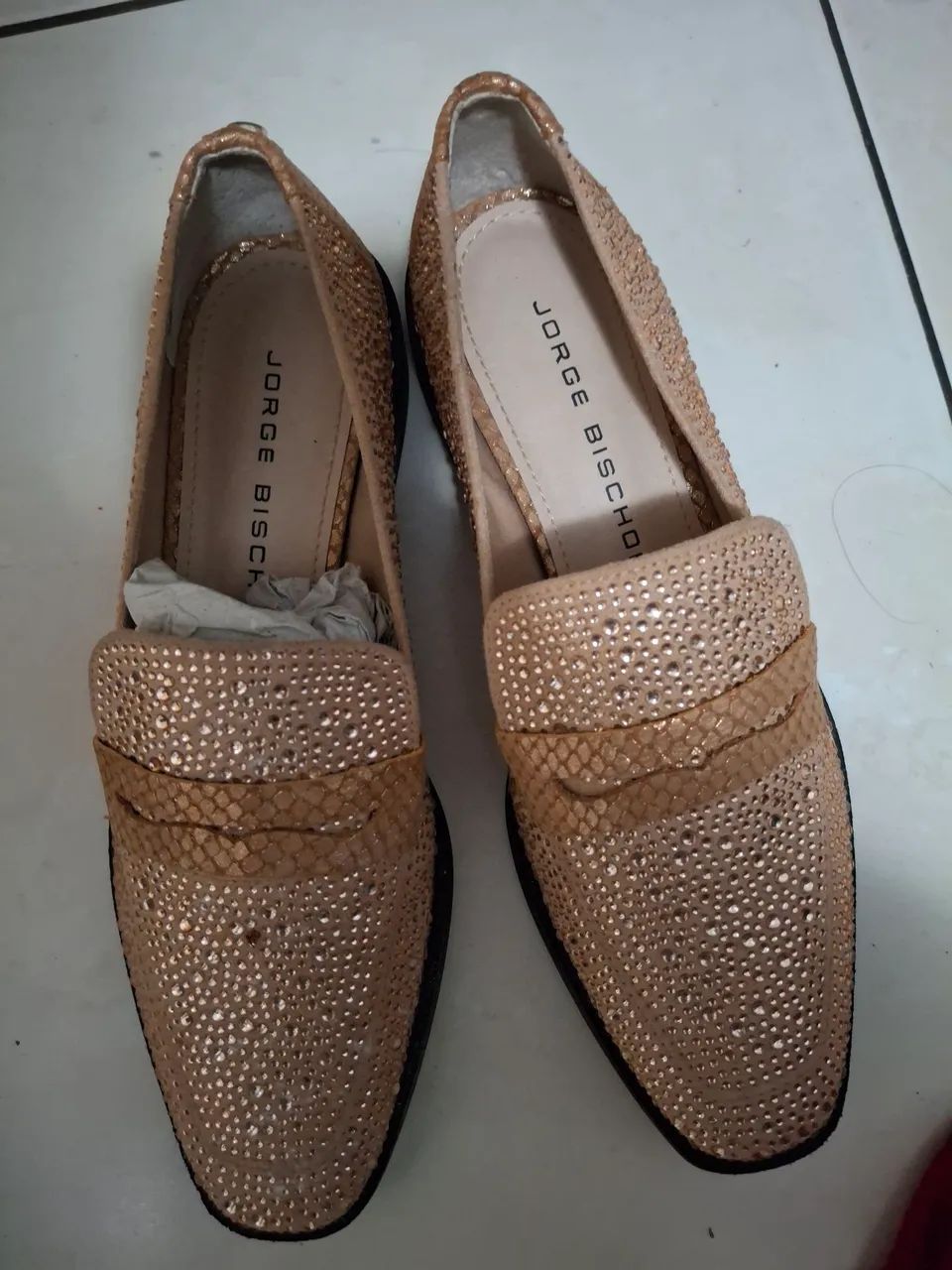 Sapatos Jorge Bischoff Dourados com Brilho