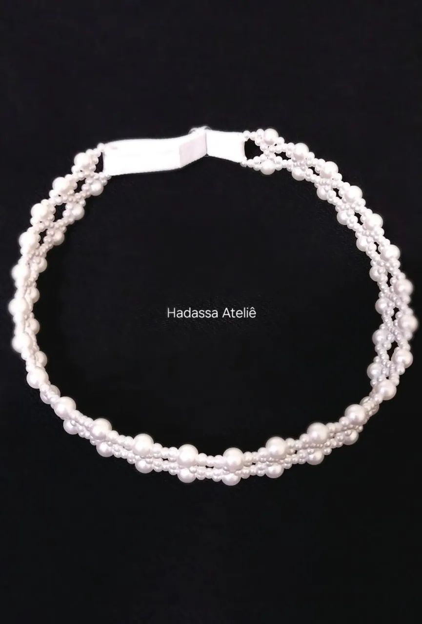 Headband de pérolas para Noivas - artesanal - Foto 2