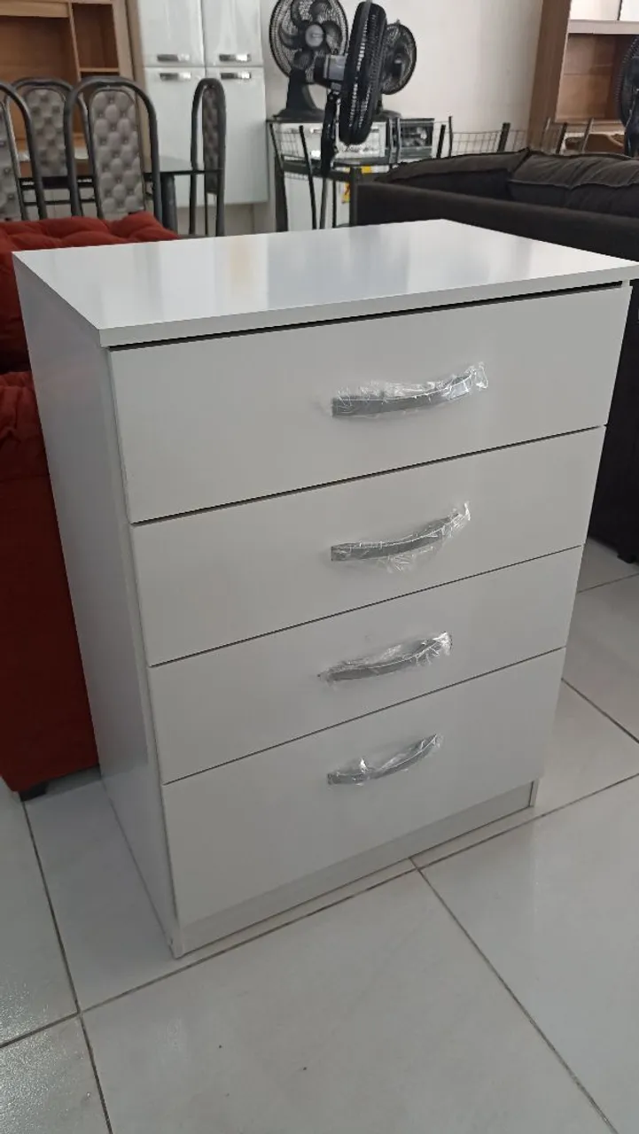 Gaveteiro 4 Gavetas Branco - Novo