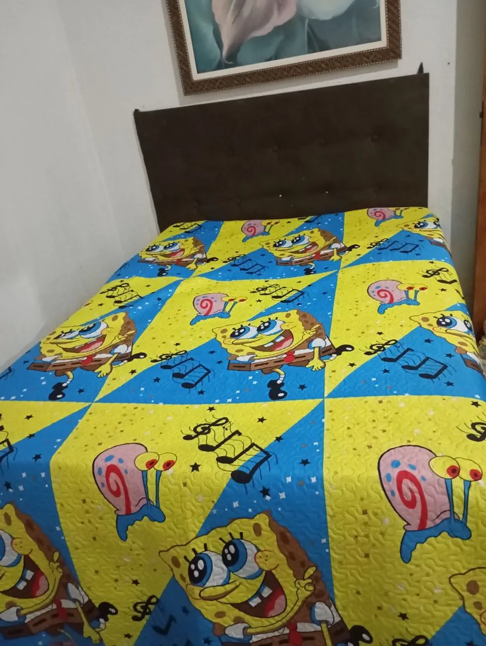 Jogo de Cama solteiro Bob Esponja +Hotwheels 2 em 1