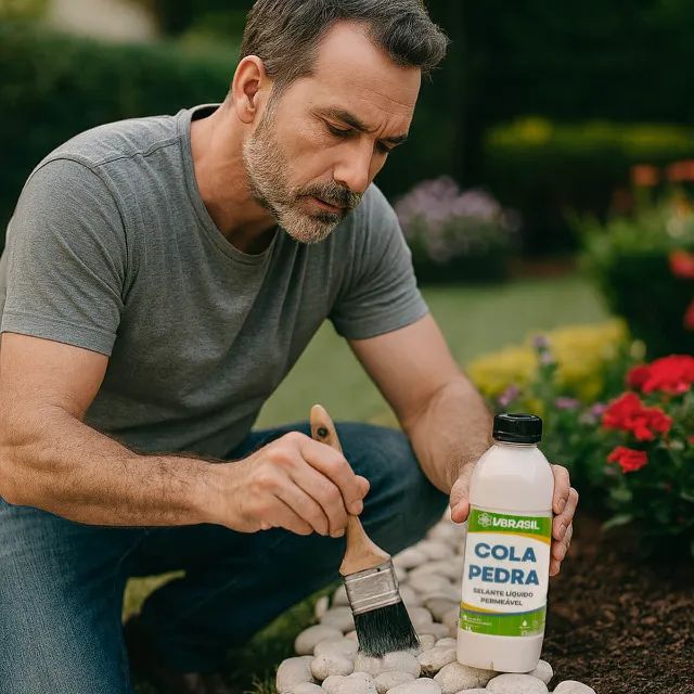 Cola Pedra Fixador de Pedras para Jardim [1 Litro] - Foto 6