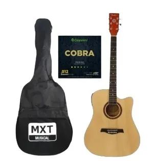 Violão eletro-acústico Shelter + Encordamento Violão aço cobra 012 + Capa Bag Mxt