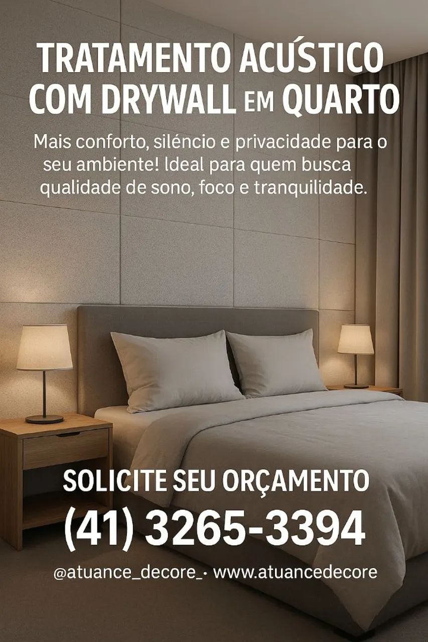Tratamento Acústico com Drywall em Quarto