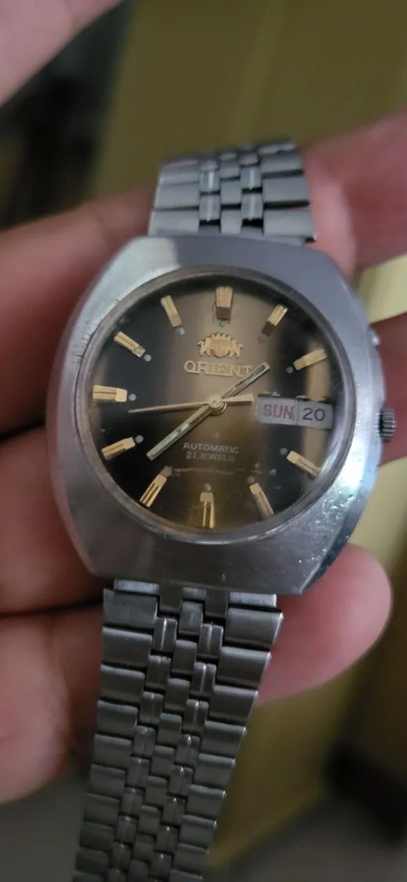 Relógio oriente automático 21 rubis 