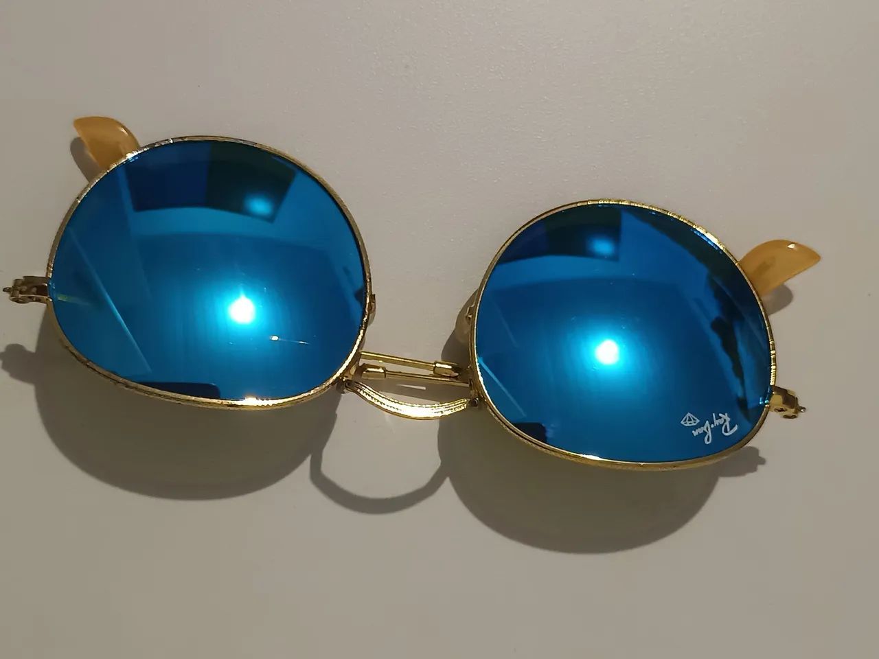 Óculos de sol Ray-Ban redondos azul - Foto 4