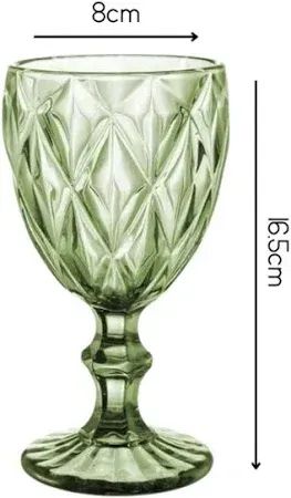 Conjunto de 6 Taças para água Diamond 330ml verde