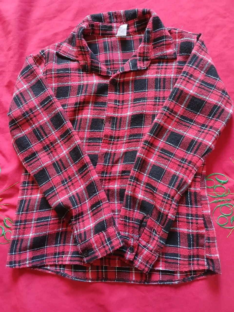 Camisa Xadrez Infantil Vermelha e Preta
