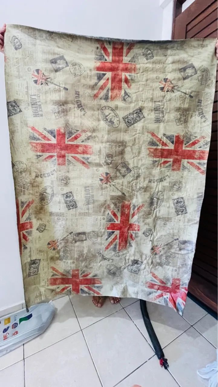 Toalha de Mesa Vintage com Estampa Britânica