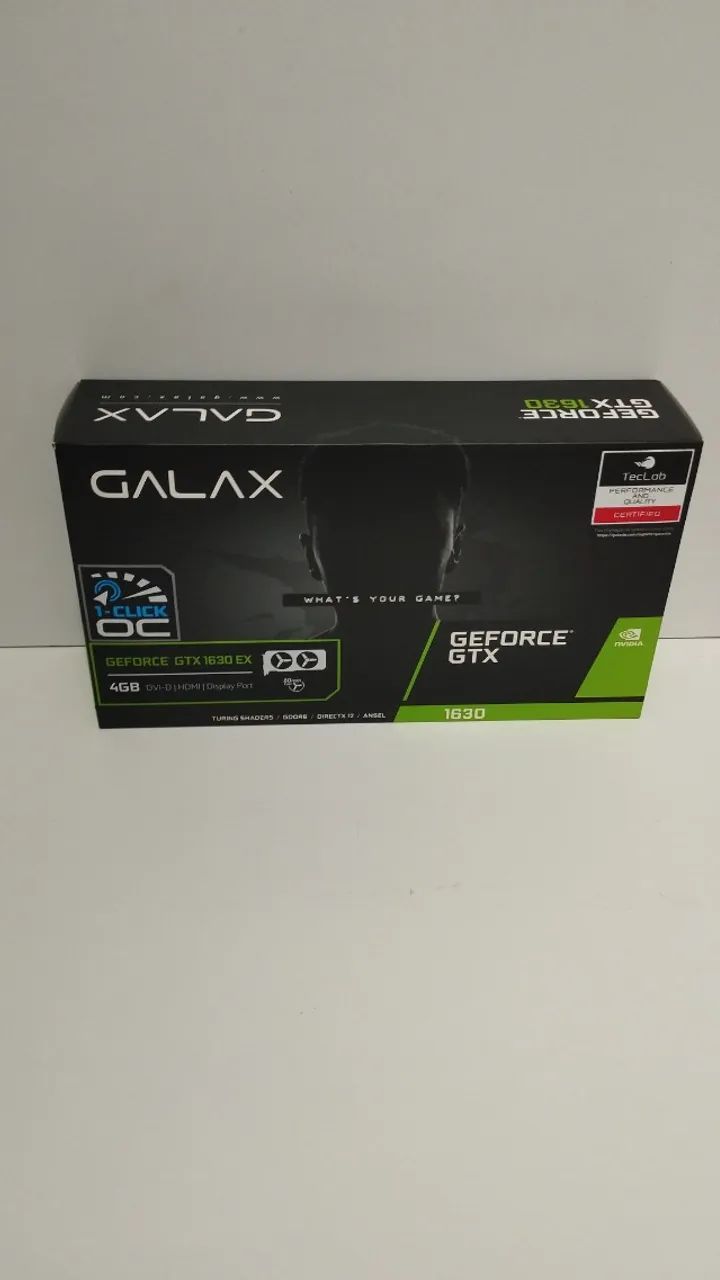Placa de Vídeo Galax NVIDIA GeForce GTX 1630, 4GB DDR6, 64 Bits