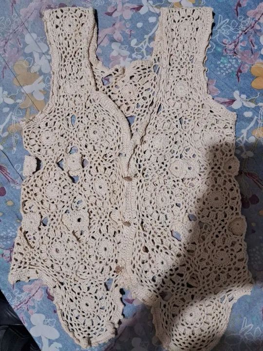 Colete de crochê feminino 