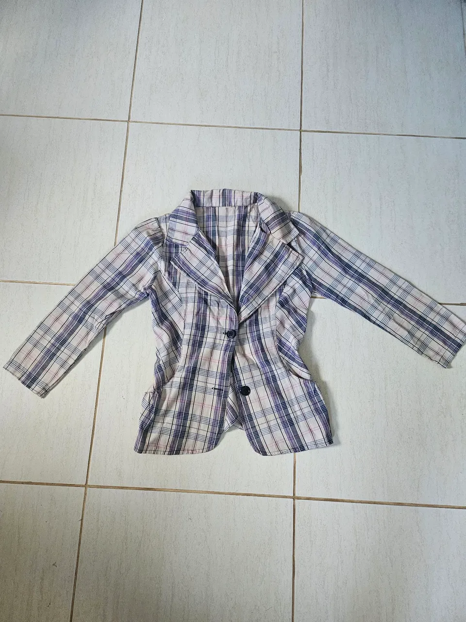 Blazer xadrez feminino