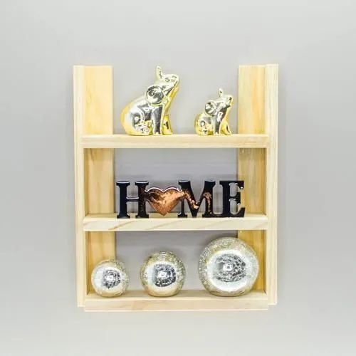 Prateleira de madeira rústica para decoração