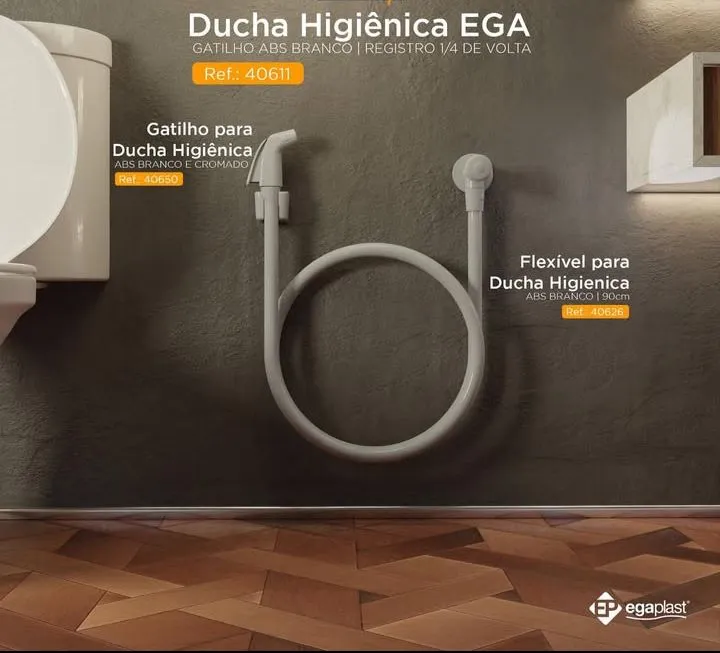 Ducha Higiênica EGA - ABS Branco - 90cm