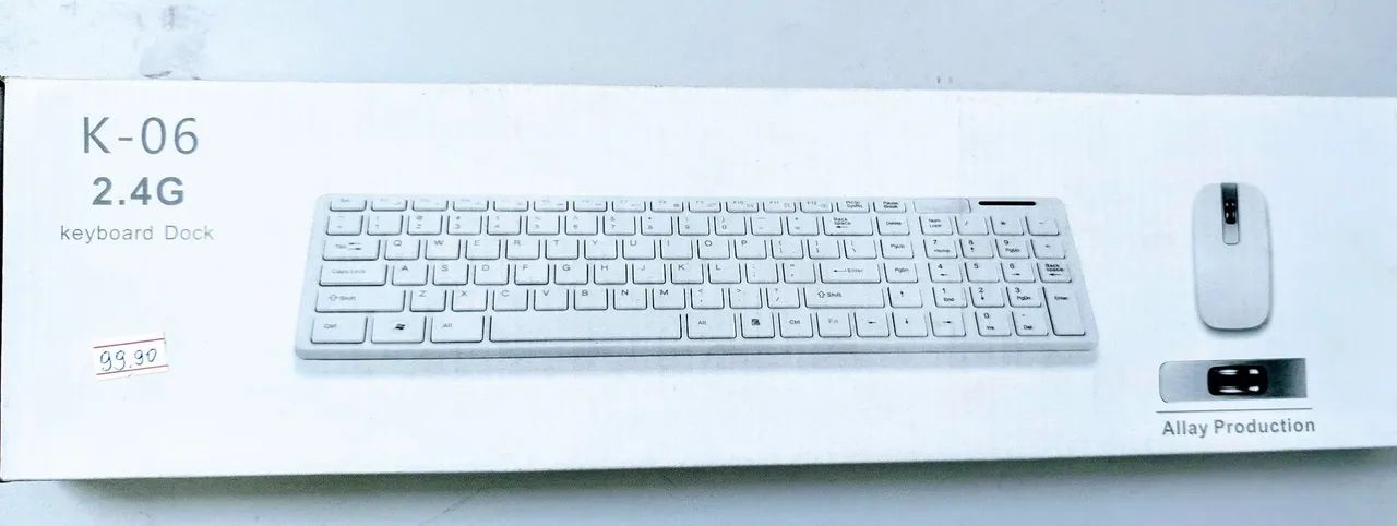 Kit Teclado e Mouse Sem Fio Branco K-06 Periféricos e