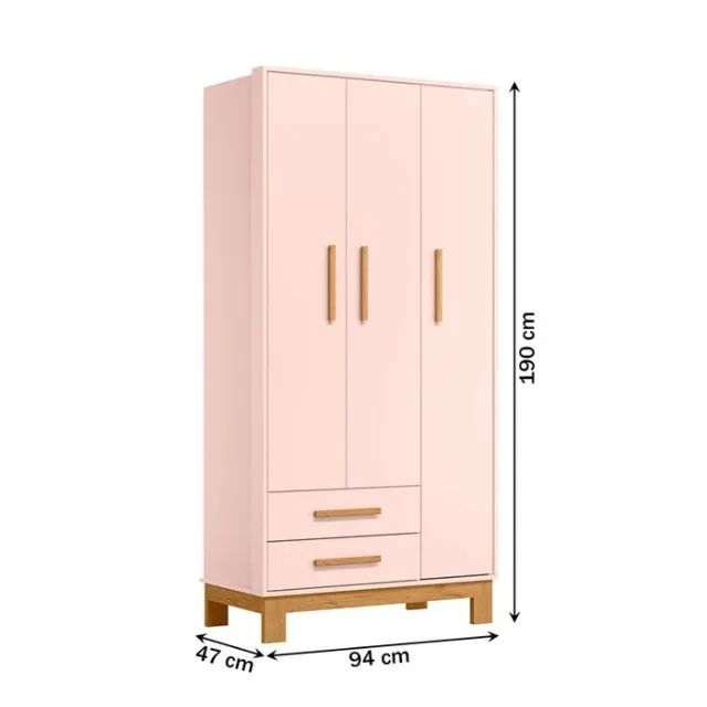 Guarda Roupa Infantil 3 Portas 2 Gavetas DIVIDIMOS EM ATE 10 X SEM JUROS - Foto 4