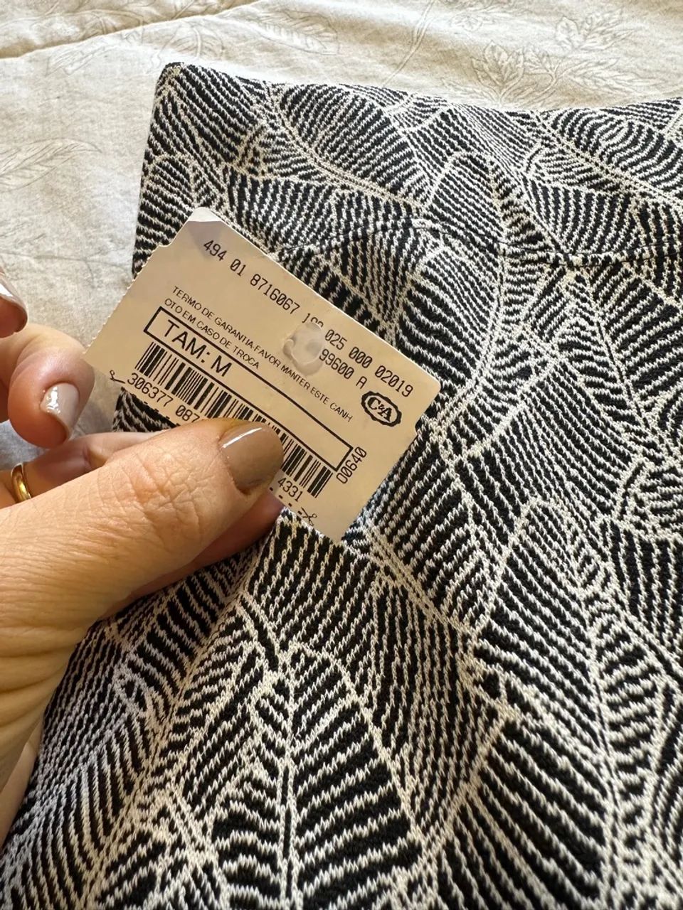 Saia Estampado Preto e Branco
