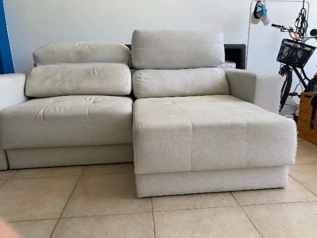 Sofá Retrátil em Linho Natural - Foto 5