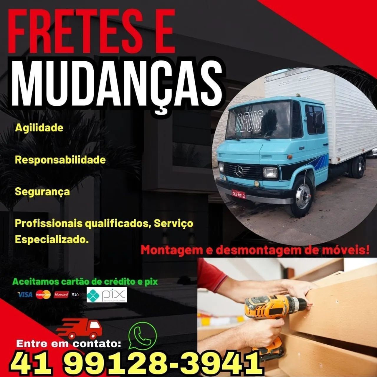 Frete Mudanças fretes Montagem de móveis 