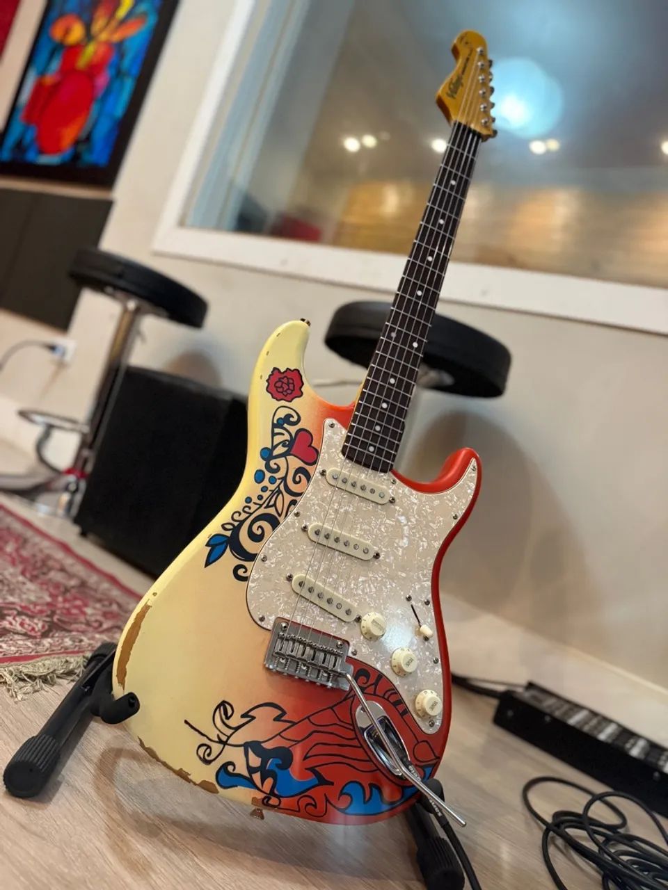 Guitarra vintage v6mrhdx - Instrumentos musicais - Loteamento
