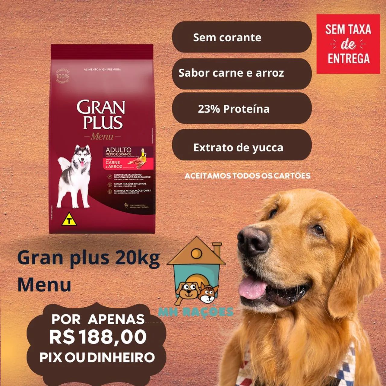 Ração Gran plus 20kg  menu 