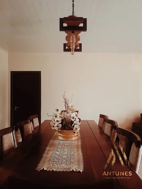 Pendente Rustico Estilo Industrial De Madeira Maciça 95cm - Foto 3