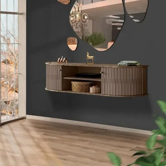 Promoção rack suspenso para tv até 60 polegadas imperial sepia
