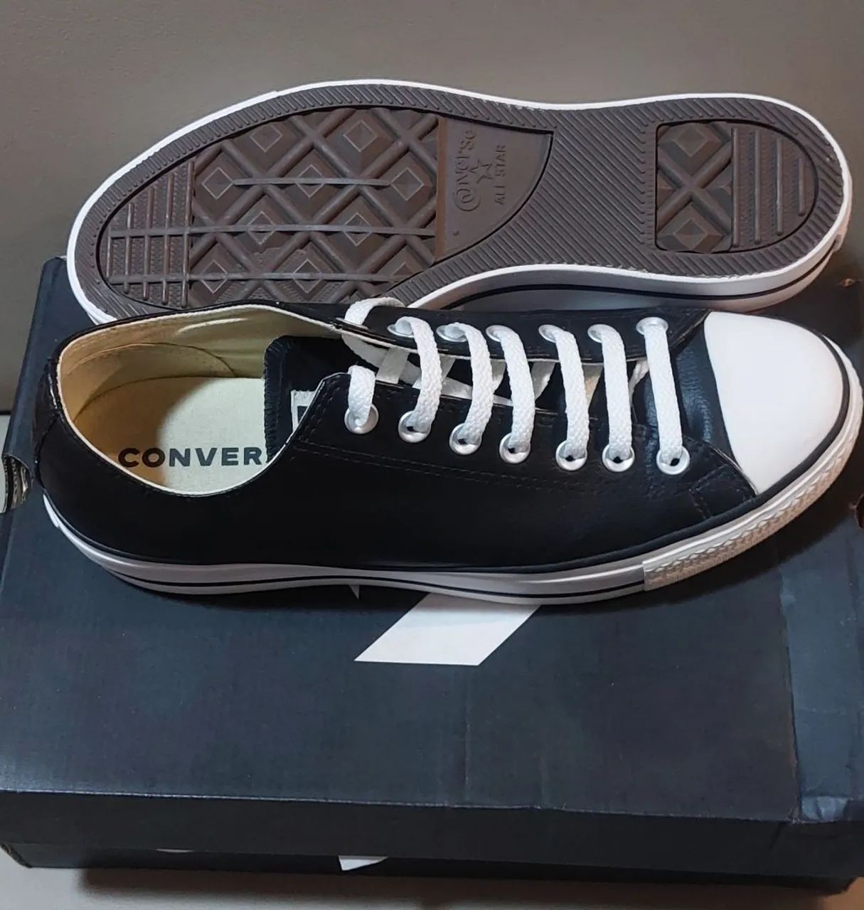 TÊNIS ALL STAR CONVERSE COURO PLATAFORM NR 42 "ORIGINAL" - Foto 4