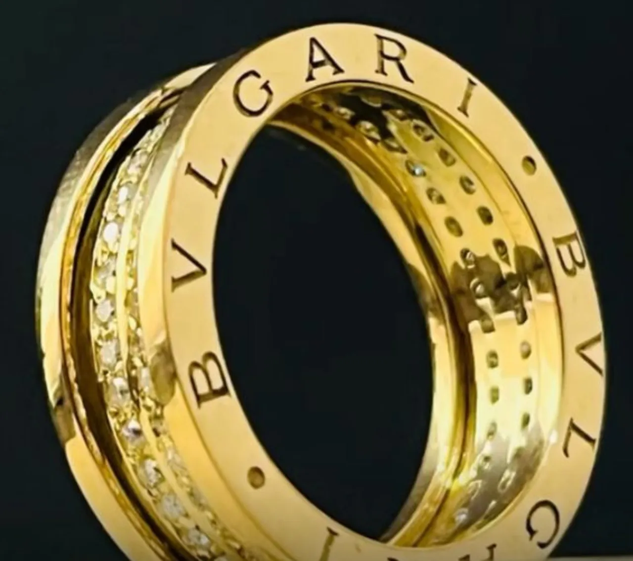 Aliança Bvlgari Ouro 18k + Brilhantes Aro 19