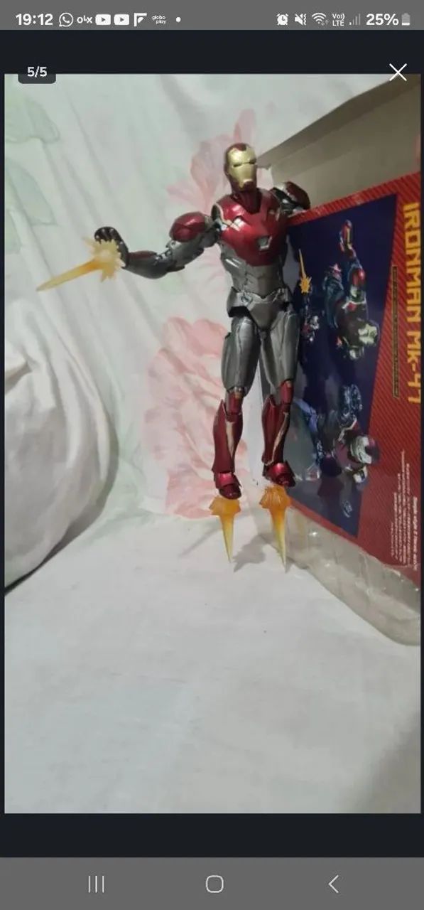 FIGURA AÇÃO IRONMAN MK-47 COMPLETO CAIXA ACESSÓRIOS ITEM PARA COLECIONADOR - Foto 3