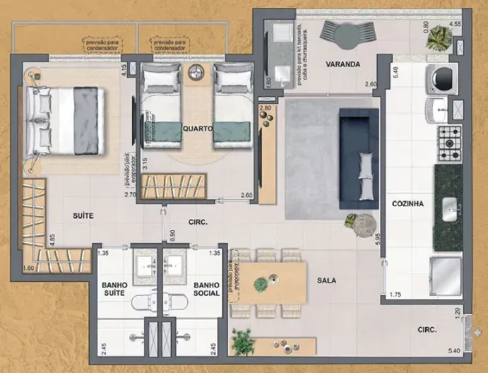 PLANTA 75m²