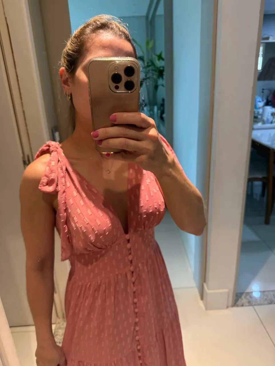Vestido rosa com brilho Ave Rara - Foto 3