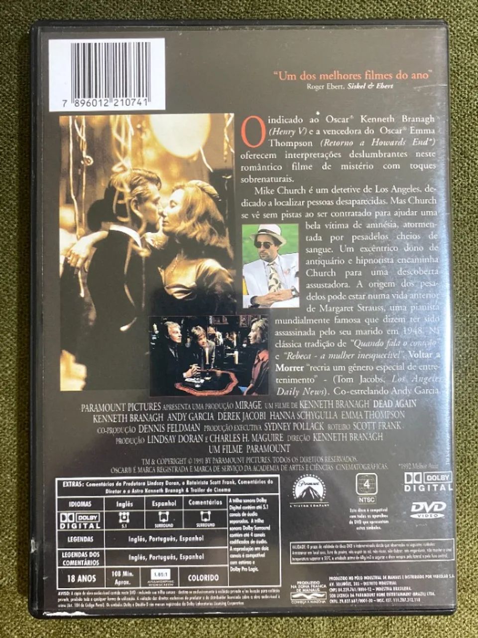DVD Voltar a Morrer (Com Kenneth Branagh, Emma Thompson e Andy Garcia-1991) - Foto 3