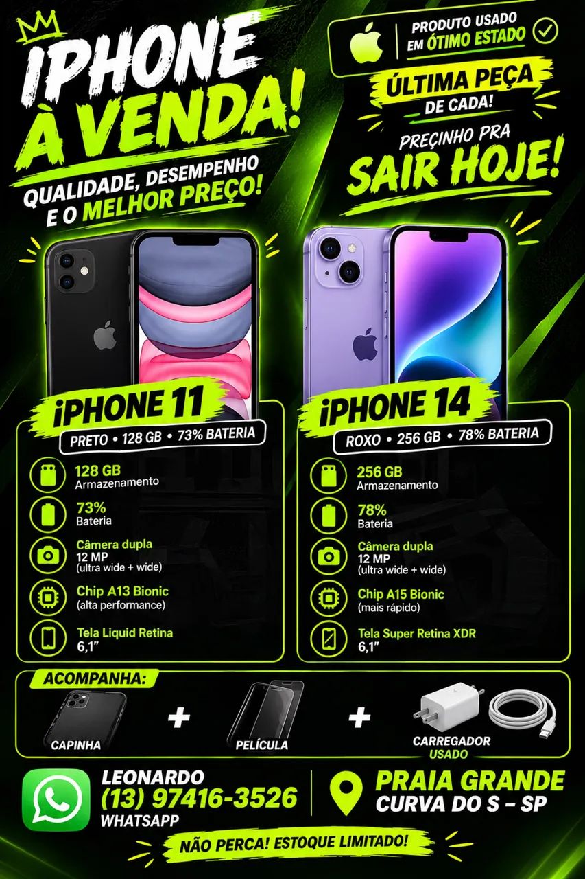 iPhone 11 e 14 precinho 