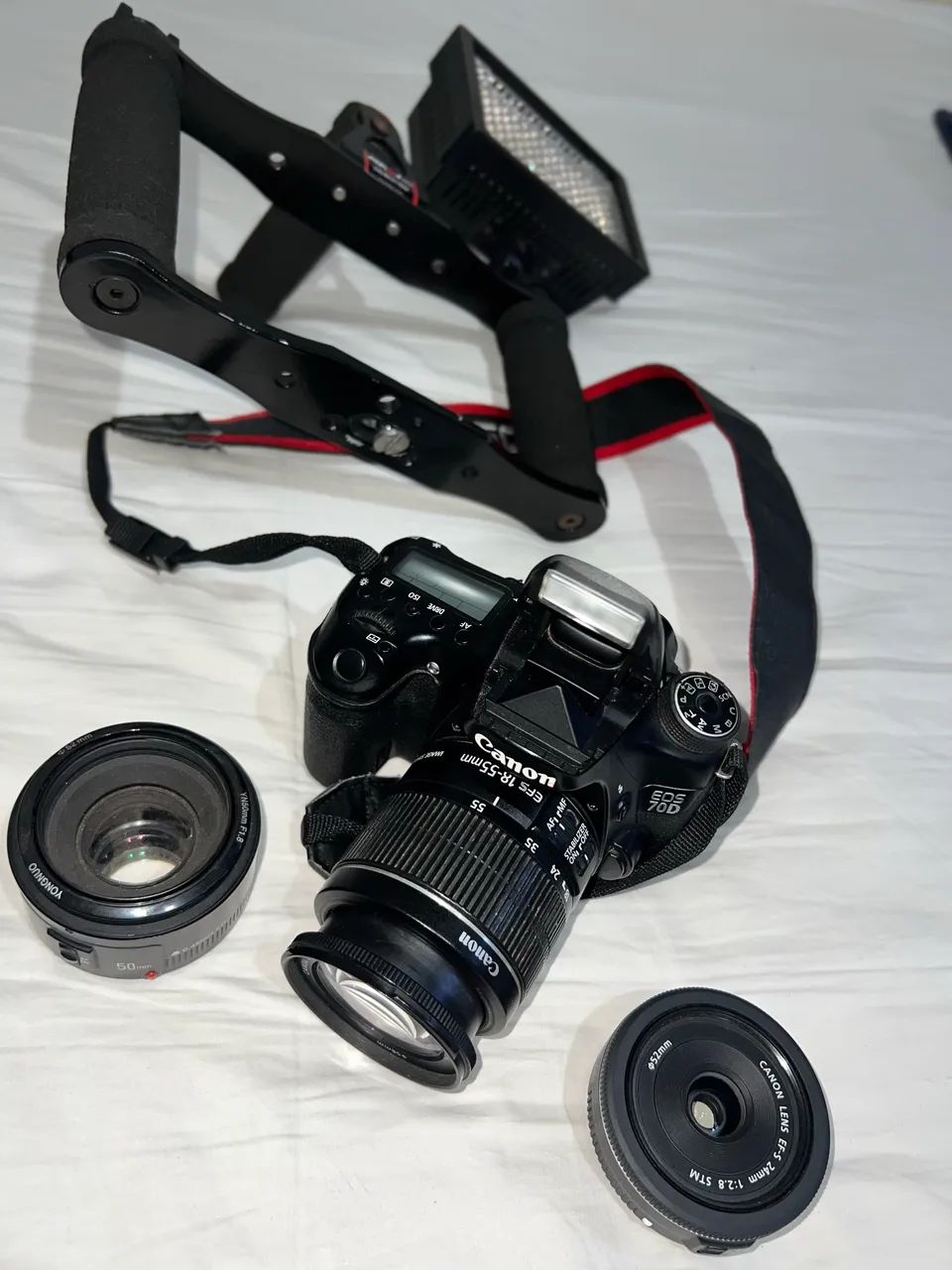Câmera 70D com lentes profissionais e Gimbal - Foto 5