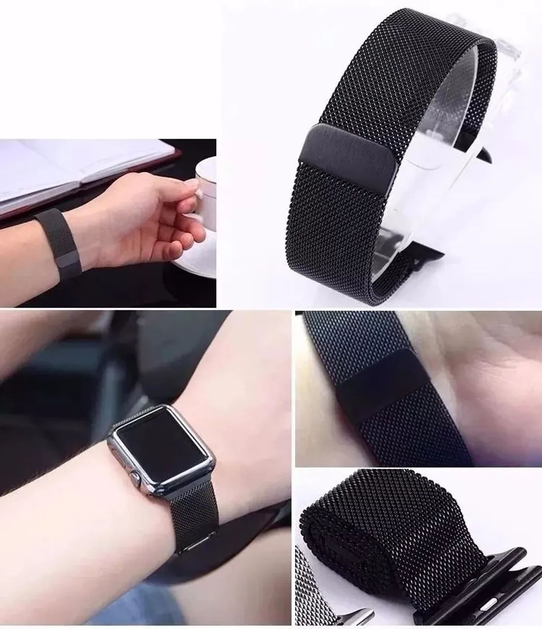Pulseiras aço Milanesa para Apple Watch de 38 a 49 ultra  - Foto 3