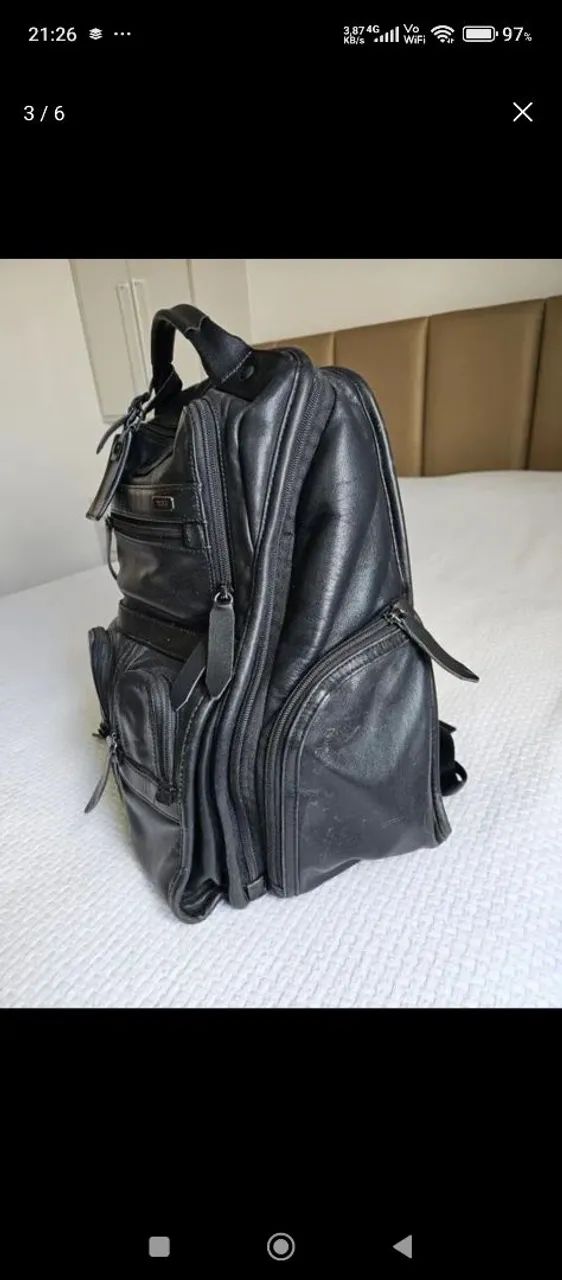 Mochila Tumi de couro legítimo  - Foto 4