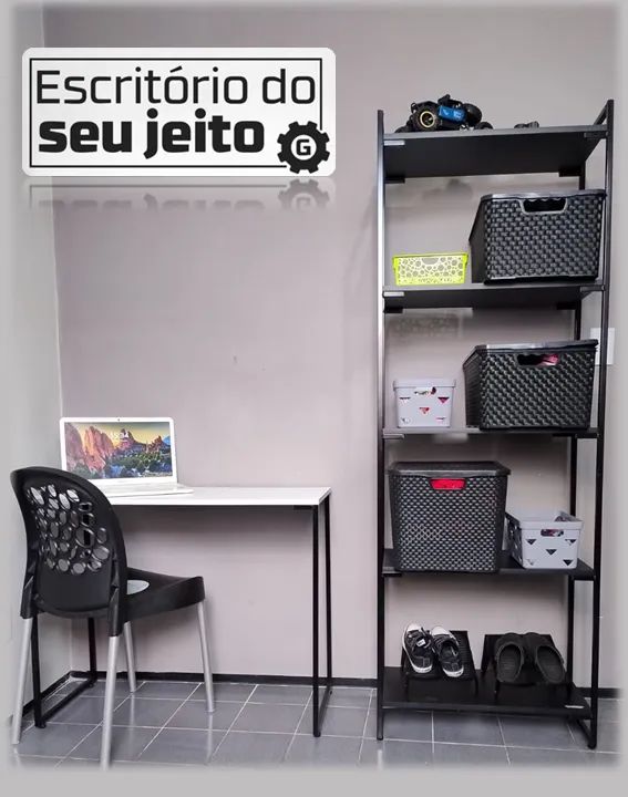 Mesa de Estudo Industrial NOVA Escrivaninha Multiuso para escritório Notebook Computador  - Foto 2