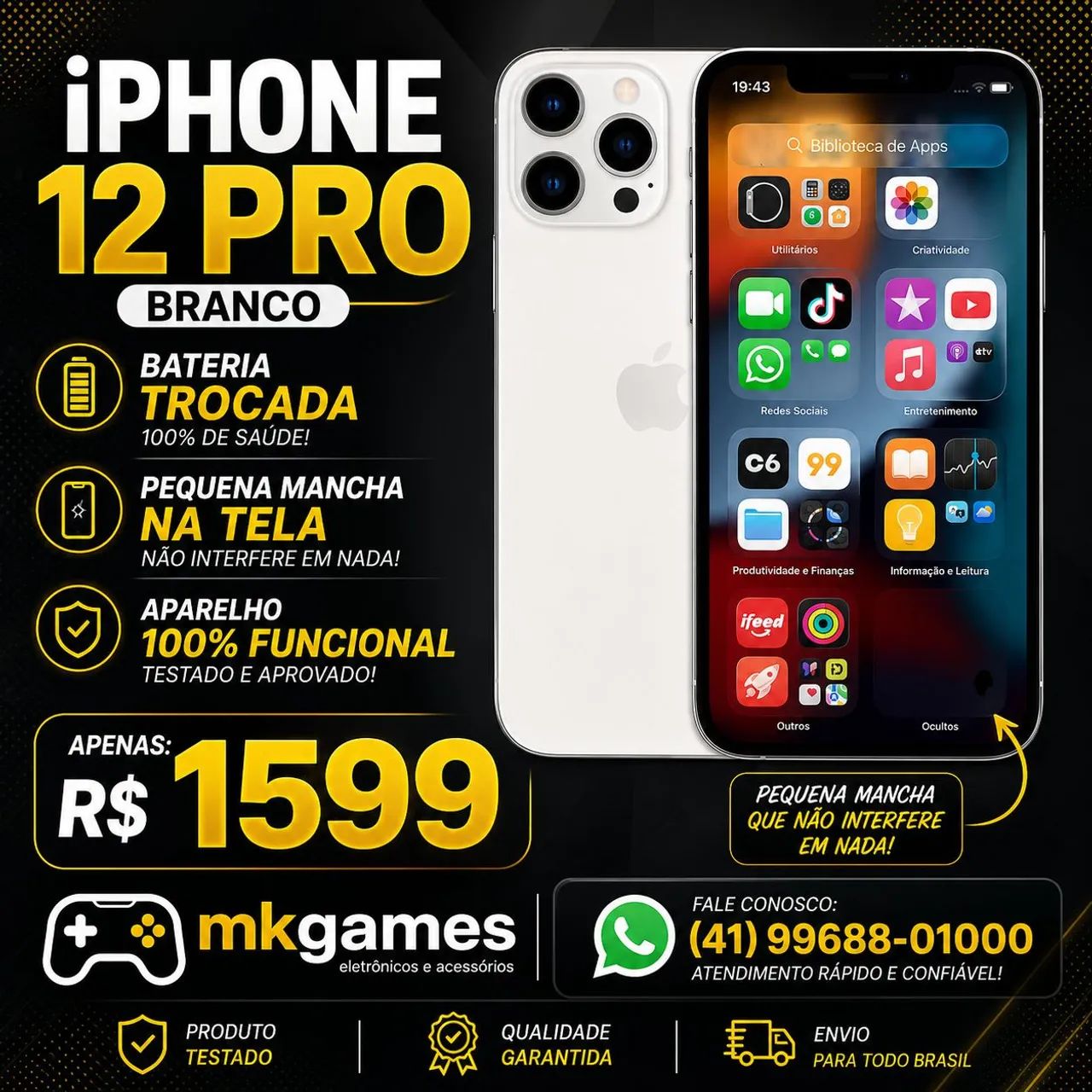 IPhone 12 pro 128gb - Celulares e Smartphones - Boqueirão