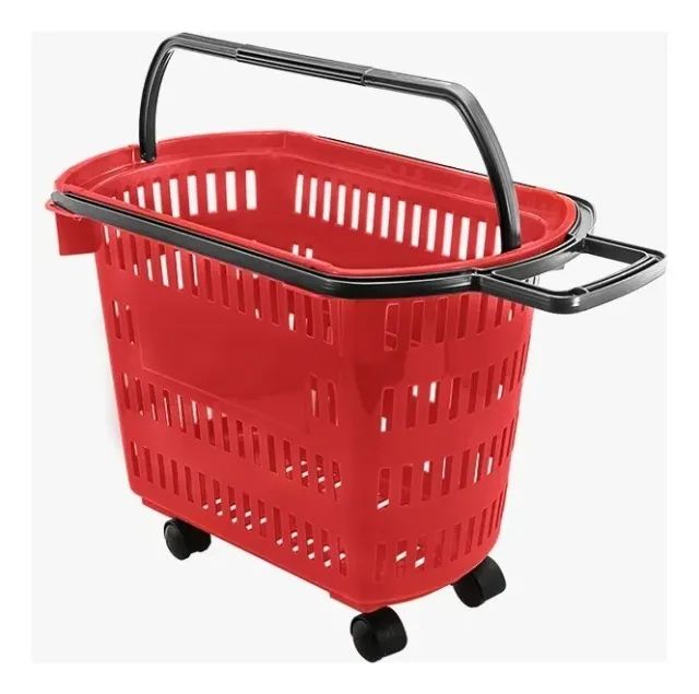 carrinho cesta compras rodas com alças supermercado e lojas id-6398c idea - Foto 2