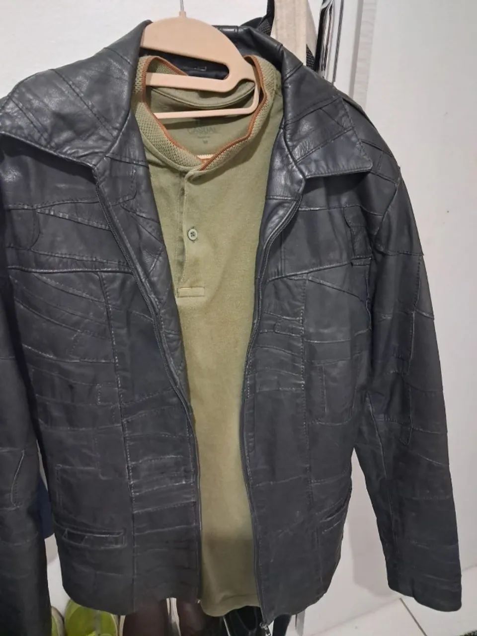 JAQUETA DE COURO MASCULINA
